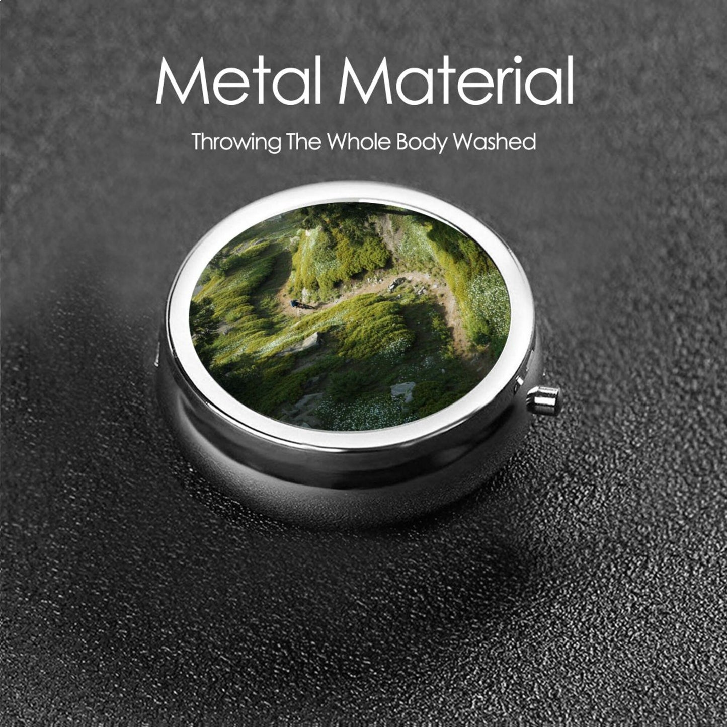 Nature Cycling Scenic Portable Storage Box | Compact Metal Pill/Accessory Case