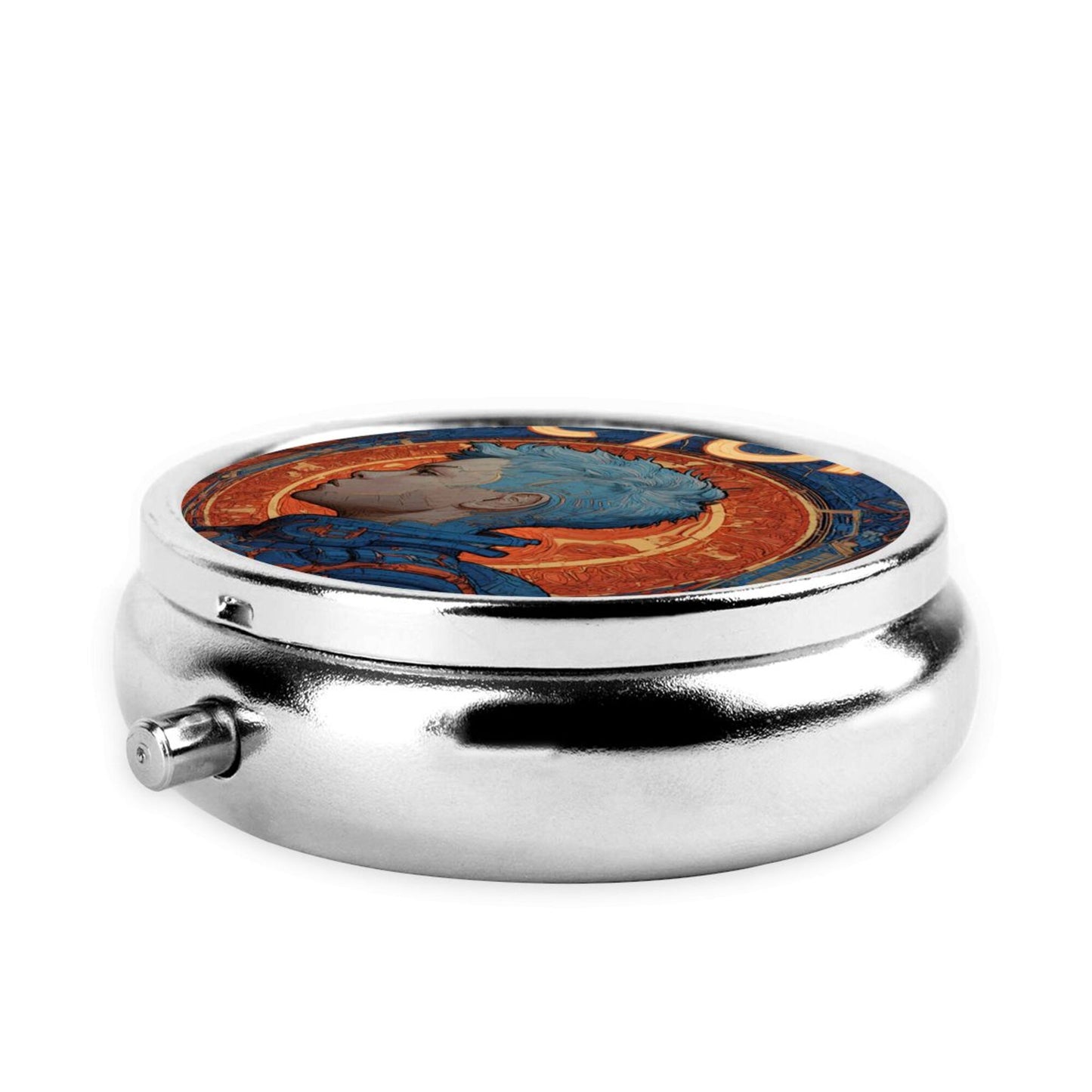 Vintage Adventure Scene Portable Pill Box / Jewelry Case