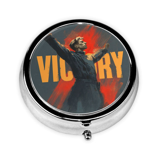 Vintage Art Portable Pill Box – Creative Round Storage Case