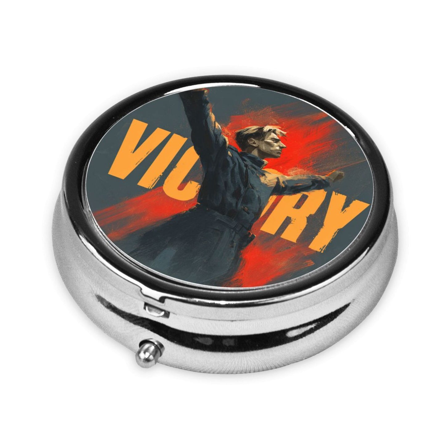 Vintage Art Portable Pill Box – Creative Round Storage Case