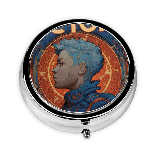 Vintage Adventure Scene Portable Pill Box / Jewelry Case