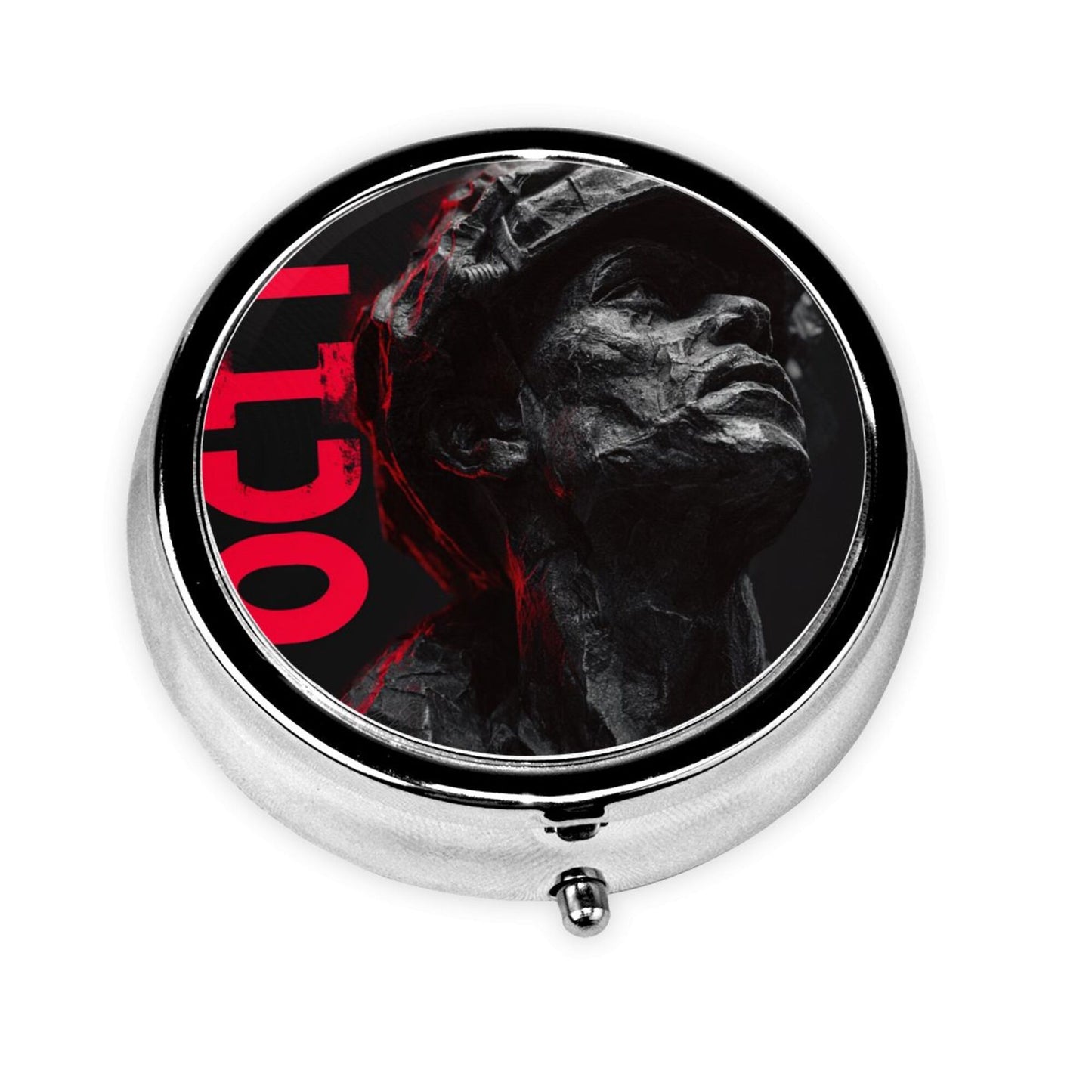 Retro Soldier Sculpture Portable Storage Box – Mini Metal Pill Case/Jewelry Holder