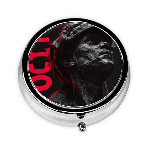 Retro Soldier Sculpture Portable Storage Box – Mini Metal Pill Case/Jewelry Holder