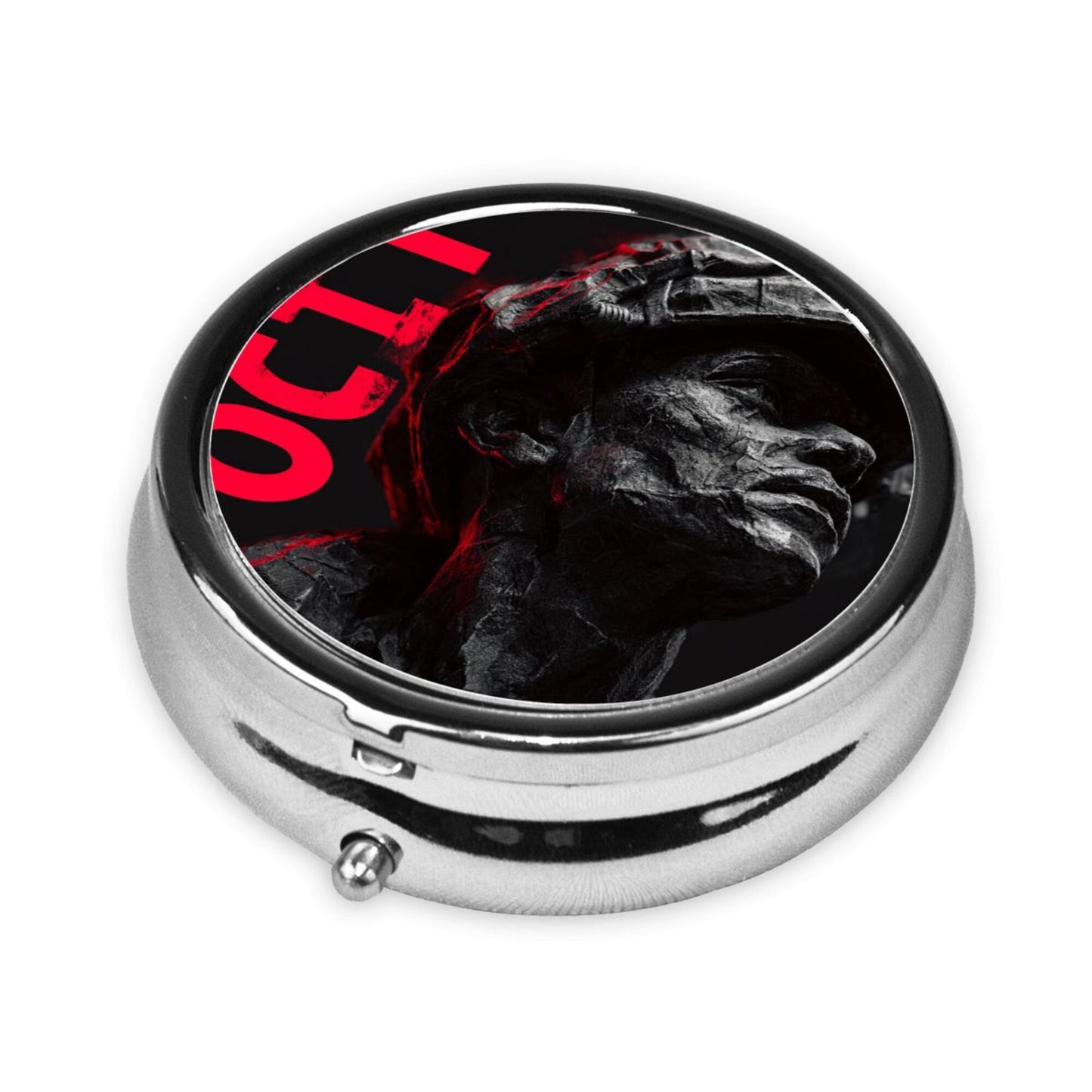 Retro Soldier Sculpture Portable Storage Box – Mini Metal Pill Case/Jewelry Holder